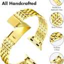 for Apple Watch Band 38mm 40mm 41mm 42mm 44mm 45mm Series 9 8 7 6 5 4 3 2 1 SE SE2 Women and Men,Classic Stainless Steel Metal Watchband for iWatch Bands,Pretty Shiny Look