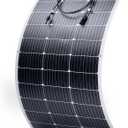 100W 12V Flexible Solar Panel 9BB Monocrystalline Cell 12 Volt Semi-Flexible for Marine RV Trailer Boat Cabin Van Car Uneven Surfaces 12V Battery Charge