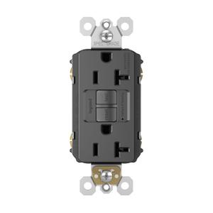 Legrand Radiant 20 Amp GFCI Self-Test Decorator Duplex Electrical Outlet, Wall Power Outlet for Home Safety, 2097BKCCD12, Black, 1 Count
