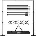 Backdrop Stand, 10x7ft Background Stand Backdrop Frame Banner Stand with Metal Flat Base, Multi-Purpose Stand for Party, Wedding Decoration, Photography