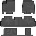 Binmotor-All Weather Floor Mats for Nissan Pathfinder 2022-2026, 8 Passenger, 3 Rows, for Infiniti QX60 7 Passenger, Heavy Duty Car Floor Liners Pathfinder Accessories