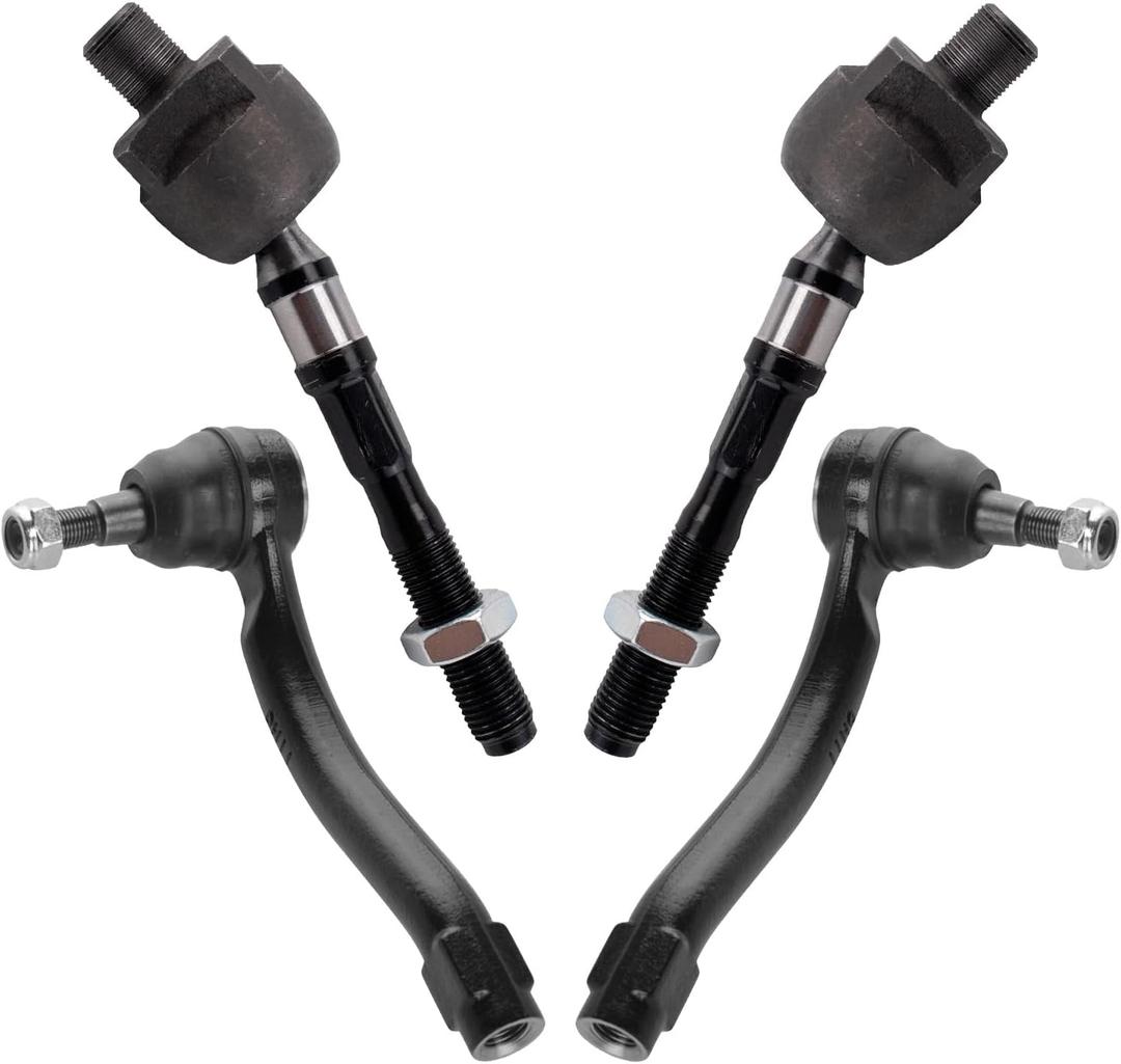 TRQ Front Inner and Outer Tie Rod Set 4 Piece Compatible with 2011-2012 Infiniti G25 G37 2015 Q40