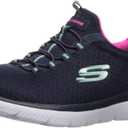 Skechers Women's Summits Sneaker (7.5, Navy/Hot Pink)