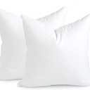 Hofdeco Premium Throw Pillow Inserts Set of 2, 22"x22" (for Cover Size 20"x20") Water Resistant Synthetic Down Alternative Sham Stuffer for Patio, Bench, Garden, White