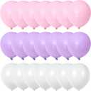 Pink and Purple Balloons, 75 Pack Pastel Purple Pink and Matte White Latex Balloons, Pink Purple Macaron Helium Balloons for Girls Birthday Wedding Baby Shower Christening Engagement Party Decorations