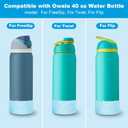 3 x Silicone Boot for Owala Water Bottle 24 oz 32 oz 40 oz, Anti-Slip Protective Sleeve for FreeSip/Twist/Flip Stainless Steel Water Bottles Accessories (Glitter Blue)