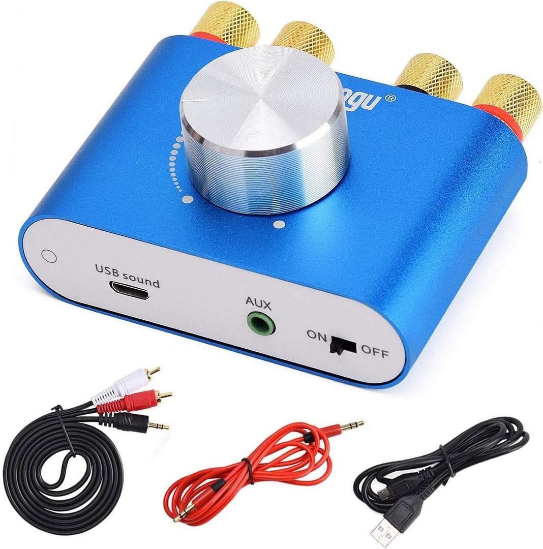 Facmogu F900S Mini Bluetooth 5.0 Digital Amplifier, 2 Channel 80W+80W HiFi Stereo Audio Amp, USB Sound Card Stereo Audio Amp Receiver with AUX/USB/Bluetooth Input (No Power Supply)