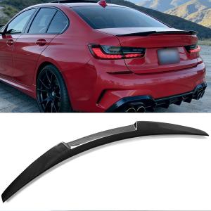 Rear Spoiler Compatible with BMW G20 3 Series & G80 M3 2019-2025, MV Style Carbon Fiber Pattern Trunk Exterior Duckbill High Kick Tail Deck Lid Wing Lip Splitter 320i 320e 330i 330e M340i M3