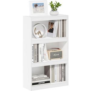 Furinno Jaya Enhanced Home Bookcase 3-Tier Adjustable Bookshelf, White