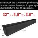 Rectangle Succulent Planter Box - 32" Window Sill Planters - Decorative Indoor/Outdoor Table or Window Boxes Planter - Windowsill Herb (1pc Black), 32in
