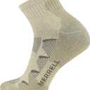 Merrell Unisex-Adult's Moab Hiking Mid Cushion Socks-1 Pair Pack-Coolmax Moisture Wicking & Arch Support, Ankle-Oatmeal, S/ M (Men's 5-8.5 / Women's 5-9.5)