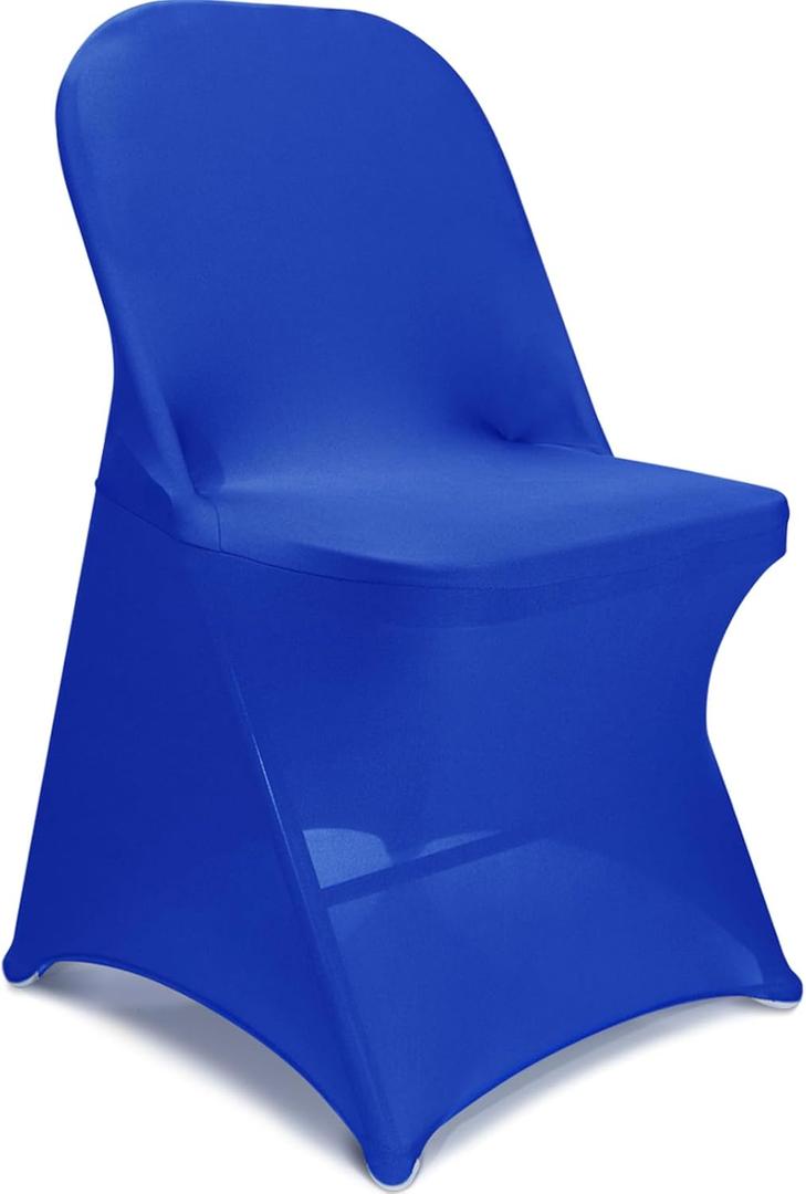 LEBENGURU Stretch Spandex Folding Chair Covers 30PCS, Universal Elastic Fitted Chair Cover Protector for Wedding, Party, Banquet, Holidays, Celebration (Royal Blue)