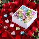 Geosar 30 Pack Conversation Heart Ornaments Valentines Day Decorations, Glitter Matte Heart Shaped Hanging Baubles for Christmas Tree Wedding Home Decor (Gold,Blue,Pink,Green,Purple)