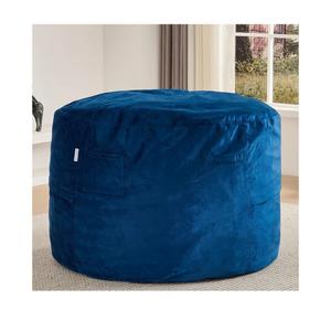 Magic Bean Bag Bean Bag Chair Memory Foam Sack with Removable Velvet Cover, Ultra Soft Fabric, High Rebound Foam Filling, Portable Lazy Sofa for Adults & Teens, Blue