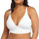 Maidenform Women's Push-up Bra, M Seamless Lift Longline Bralettes Bras for Women, Seamless, Convertible (Plus Sizes, Too), White, XL