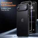 2 x TAURI for iPhone Air Case, Full Camera Protection with Screen Protector, Translucent Matte Military-Grade Protection Shockproof Slim Phone Case for iPhone Air, Matte Black