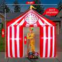 Circus Carnival Party Decoration 10ft Circus Inflatables Tent Blow up Archway Built in LED Lights for Carnival Birthday Party Summer Holiday Yard Garden Outdoor Decor