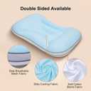 1Pc Toddler Pillow with Reversible Fabrics, Kids Pillow for Sleeping, Breathable and Cooling, Toddler Neck Pillow for Back & Side & Stomach Sleeping, Machine Washable 12x20 in (Pink)