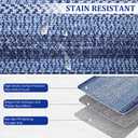 RUGSREAL 9x12 Living Room Rug Large Washable Rug Non Slip Dining Room Boho Braided Print Carpet Indoor Throw Floor Cover Farmhouse Rustic Area Rug Bohemian Border Carpet for Bedroom Home Decor, Navy