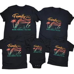 2025 Family Cruise Shirts Plus Size Tops Holiday Matching Shirt Making Memories Together Cruise Ship Tees (Medium, Black1)