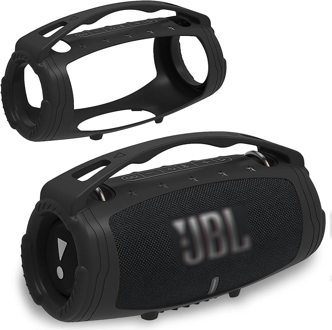 JCHPINE Silicone Cover Case for JBL Xtreme 3 Portable Bluetooth Speaker, Protective Skin Holder for JBL Xtreme 3 Portable Bluetooth Speaker Accessories (Only Case) (Black)