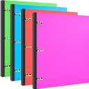 INFUN Telescoping 3 Ring Binder - 4PCS, Portable Plastic 3 Ring Binder with Telescoping Spine, Binders with Foldable Front Cover Holds 8.5"x11" Paper for School, Office, Homes