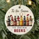 3 x Funny Beer Ornament - Ceramic Ornaments Gifts for Beer Lovers - Tis The Season to Drink Beers