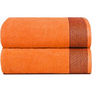 BELIZZI HOME Ultra Soft 2 Pack Oversized Cotton Bath Towels, 28x55 inches, Orange