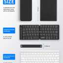 Samsers Foldable Bluetooth Keyboard - Portable Wireless Keyboard with Stand Holder, Rechargeable Full Size Ultra Slim Folding, Compatible iOS Android Windows Smartphone Tablet and Laptop - Black