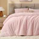 BEDELITE Fleece Twin Comforter Set -Super Soft & Warm Fluffy Pink Bedding, Luxury Fuzzy Heavy Bed Set for Winter with 1 Pillow Case