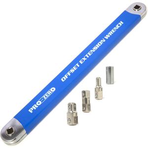 15-inch Extension Wrench 3/8" Offset Impact-Ready Socket Wrench Tool with Versatile 1/4", 3/8", and 1/2" Square Drive Adapters