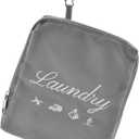 JHX Travel Laundry Bag, Dirty Clothes Bag Upgraded with Handles and Aluminum Carabiner, Collapsible Laundry Bag for Travel, Camp, Fitness, and Students1Pcs Grey 24"L x 21"W