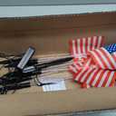 4th of July Decorations Outdoor American Flag Lights, 6-Pack Red White and Blue Solar Stars Lights with 6 USA Flags & 30LED,Bright Patriotic Pathway Lights for Memorial Day Yard Lawn Decor