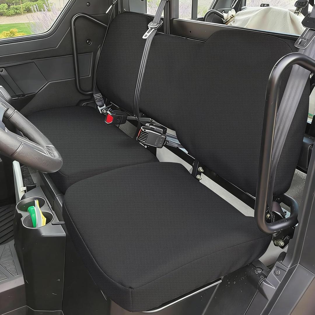 Oxford UTV Seat Covers for Polaris Ranger 1000 2020-2025 for Polaris Ranger XP 1000 2017-2021 Front Row 60/40 Split Bench with High Back Rest Design, Heavy Duty Protective Cover Set - Black