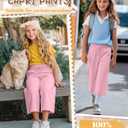 Halfchet Girls Capri Pants Wide Leg Sweatpants Baggy Cropped Pants Loose Fit Casual Basic Capris with Pockets for Ages 5-14(11-12 Years,Pink)