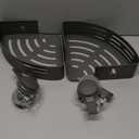 VOLPONE Corner Shower Caddy Suction Cup Shower Shelf Corner No Drilling Bathroom Shower Organizer Storage Rack Adhesive with Towel Bar Hooks (2-Pack, Matte Gray)