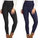 2 Pack Fleece Lined Leggings for Women - Thermal Winter Warm Tights Tummy Control High Waisted Workout Yoga Pants (XX-Large)