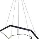 Canarm Capri 24-Inch LED Chandelier, Matte Black Finish with Integrated Dimmable LED, Adjustable Height Modern Lighting for Dining Room, Kitchen or Living Room