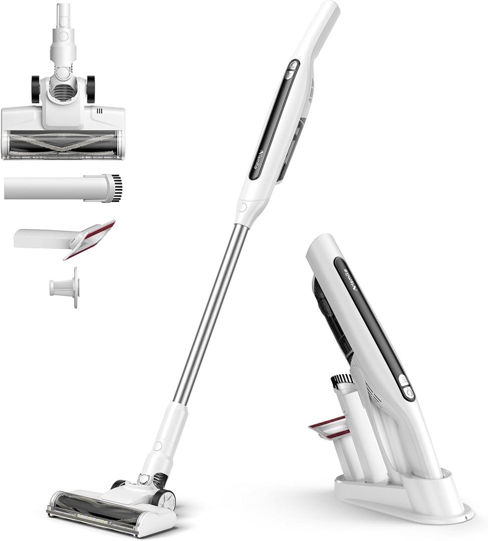 Cordless Vacuum Cleaner,Stick & Handheld Vacuum,18Kpa Strong Suction,6000mAh Vacuum Cleaner,Lightweight,LED Display,Brushless Motor Rechargeable Handheld Vac for Hardwood Floor Carpet Pet Hair