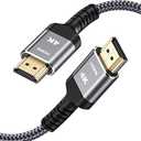 Highwings 4K HDMI 2.0 Cable 6.6FT/2m - 4K@60Hz HDR Braided HDMI Cord, 18Gbps High Speed with Ethernet/ARC, 3D, HDCP 2.2, ARC, Compatible for PS-5/4/3/4K HDTV/Monitor/Projector/Streaming Media