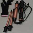 3 in 1 Curling Wand Set - SIQUER Hair Waver Curling Iron for Women with 3 Interchangable Ceramic Beach Waves Wands 1/2 Inch to 1 1/4 Inch Fast Heating Up Hair Curler with Box (Rose, Black)
