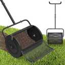 Compost Spreader, 24 Inch Peat Moss Lawn Spreader with U Shaped Handle,Heavy Duty Top Soil Fertilizer Spreading Tool for Planting Seeding Lawn Garden Care,Light Weight Metal Mesh Manure Roller