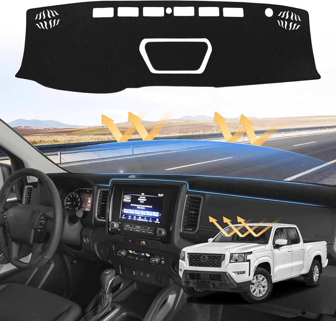 Sunsdrew Dash Cover for 2022-2025 2026 Nissan Frontier Dashboard Cover Mat for Frontier Accessories Sunshade Nonslip Mesh Protector No Glare