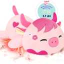 Onsoyours Original Weighted & Heatable Sakura Cow Stuffed Animals, 3.7 lbs Microwavable Plushies for Stress Relief  20 inch Large Comfort Soft Plush Toys for Kids & Adults