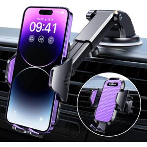 VANMASS Ultimate Car Phone Holder 2025Military-Grade & Strongest Suction Phone Holder for Your CarPatent & Safety Certs Windshield Dashboard Vent Cell Phone Car Mount for iPhone Samsung Android (Purple)