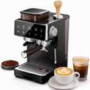 Espresso Machine with Grinder & Steam Milk Frother,Semi-Automatic Espresso Maker,Coffee Espresso Machine,Coffee Maker for Home-Cappuccino,Latte,Americano & Cold Brew ,Ideal Gift for Men & Women（black）