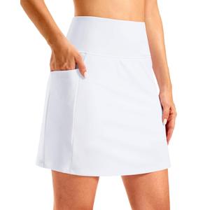 G Gradual Women's 18" Long Swim Skirt with Pockets High Waisted Modest Swimsuit Tummy Control Bathing Suit Bottoms for Women (White, XXXL)