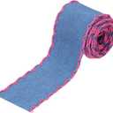 PATIKIL 1.5" Denim Ribbon, 4 Yard Layering Jean Fabric Craft Wavy Edge Strip for Bow DIY Making Hair Clip Garment Sewing Decorations, Rose Red