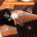 Striped Socks Tube Socks Retro Style Colorful Crew Funny Sock (Medium, Multicolor 14)