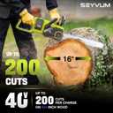 40V 16 Inch Chainsaw with 2 x 4.0Ah Batteries for Tree Felling, Firewood Cutting, Pruning